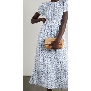 Cefinn Nina Belted Printed Jaquard Midi Dress Size 4
